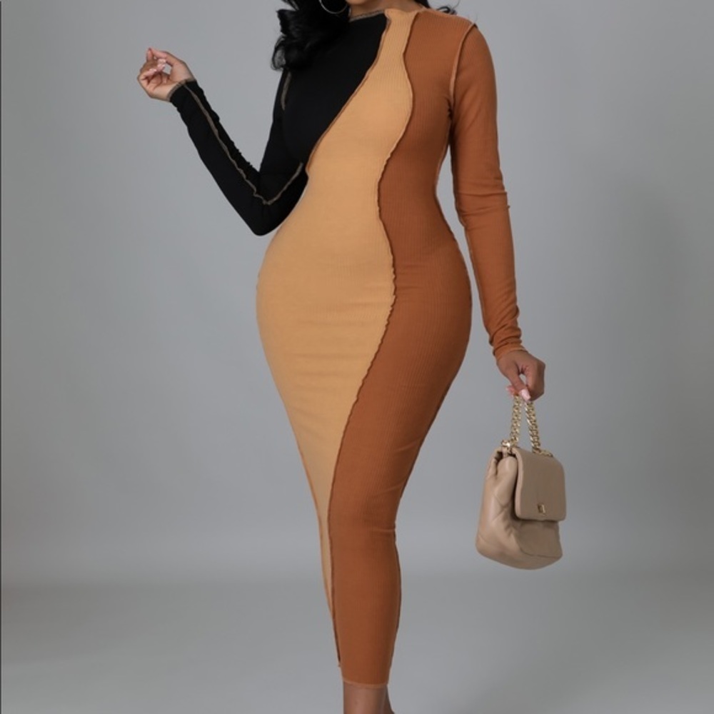 Inside Out Stitch Colorblock Dress
